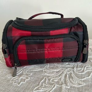 Lug NWOT Mini Trolley Buffalo Checked Red/Black Cosmetics Case